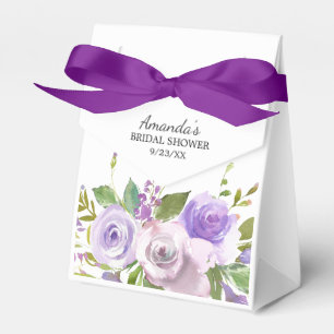 Purple Lavender Flowers Bridal  Shower Favour Box