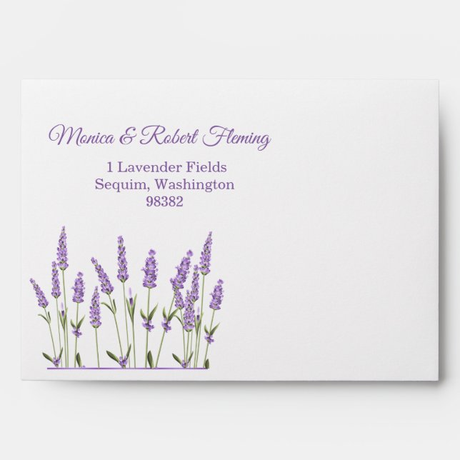 Purple lavender flowers envelope (Front)