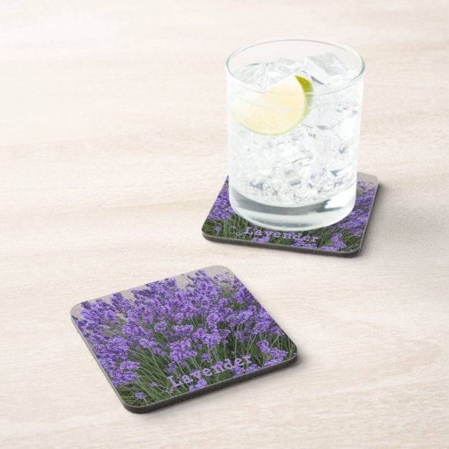 Purple Lavender Flowers Floral Coaster (Right Side)