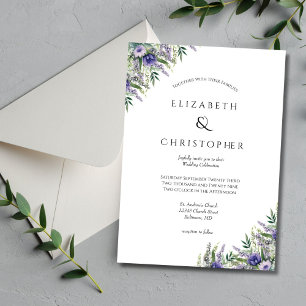 Purple Lavender Formal Elegant Modern Wedding Invitation