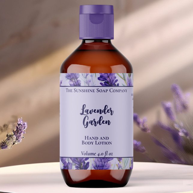 Purple Lavender Garden Cosmetics Bottle Label (Creator Uploaded)