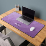 Purple lavender Geometric Mesh Pattern monogram Desk Mat<br><div class="desc">Monogram Personalise with your custom initial and name. Unique cool desk mat for her office,  room,  work,  gaming room.. 
Purple lavender Gradient Geometric Mesh Pattern. Subtle modern design Elegant and cool Triangle geometric mesh gradient.</div>