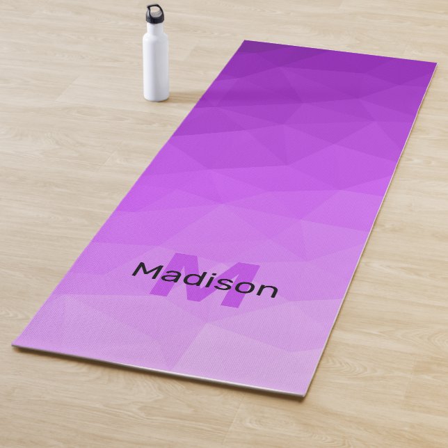 Purple lavender geometric mesh pattern Monogram Yoga Mat (In Situ)