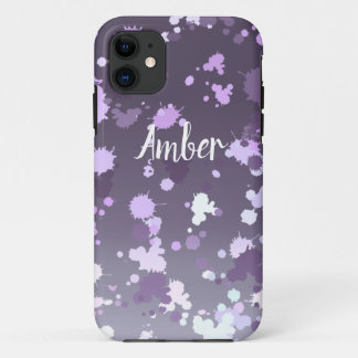 Purple Lavender Gradient Paint Splash Personalised Case-Mate iPhone Case