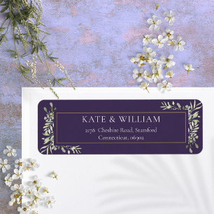 Purple Lavender Greenery Foliage Address Label