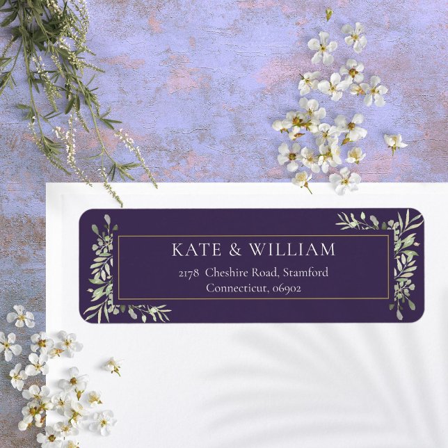 Purple Lavender Greenery Foliage Address Label (Purple Lavender Greenery Foliage Address Label)