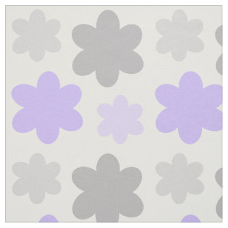 Purple Lavender Grey Floral Flower Fabric