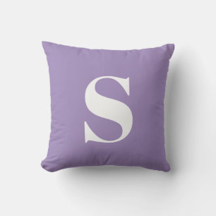 Purple Lavender Initial Monogrammed Outdoor Pillow