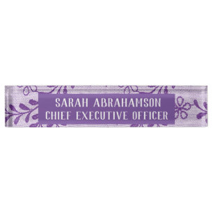 Purple Lavender Lace Desk Sign Name Plate