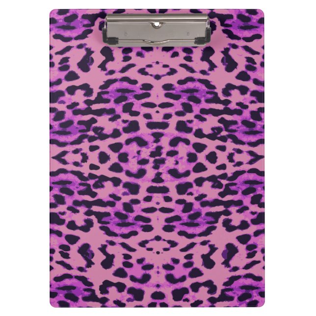 Purple Lavender Leopard Print Clipboard (Front)