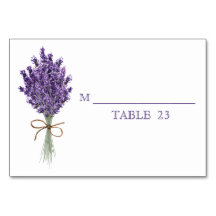Purple Lavender Lilac Flower Wedding Table Card