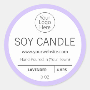 Purple Lavender Logo Candle Labels