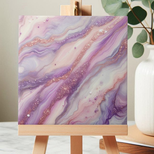 Purple Lavender Marble Glitter Veins and Swirls Tile (Creator Uploaded)