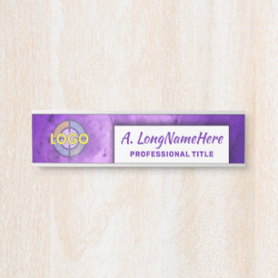 Purple Lavender Modern Nameplate Creative Office 