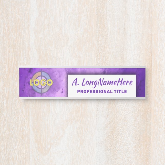 Purple Lavender Modern Nameplate Creative Office  (Front)