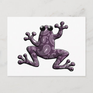 Purple Lavender Paisley Frog Postcard