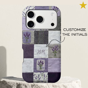 Purple Lavender Patchwork Quilt Custom Name Floral