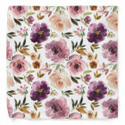 Purple Lavender Pink Roses Floral Pocket Square