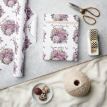Purple Lavender Pink Roses Wedding Bouquet Wrapping Paper<br><div class="desc">Purple,  lavender and pink roses wedding bouquet on a white background.  This wrap is available in all sizes of rolls.  
You can wrap small gifts or really large ones depending on the size you choose.</div>