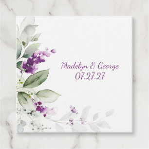 Purple Lavender Plant Pale Green Leaves Wedding Favour Tags
