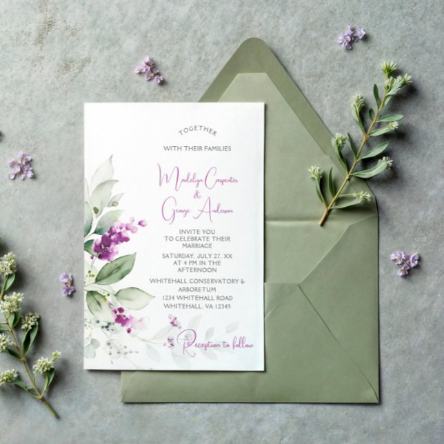 Purple Lavender Plant Wedding Invitation (Creator Uploaded)