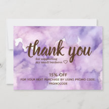 Purple Lavender Professional Thank You Card