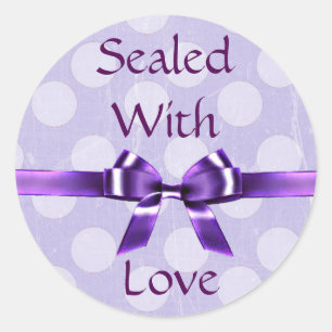 Purple & Lavender "Sealed with Love" Stickers