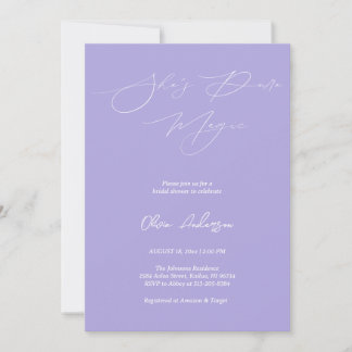 Purple Lavender She's Pure Magic Bridal Shower Invitation
