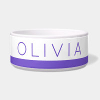 Purple Lavender Stripe Custom Pet Name Water Food