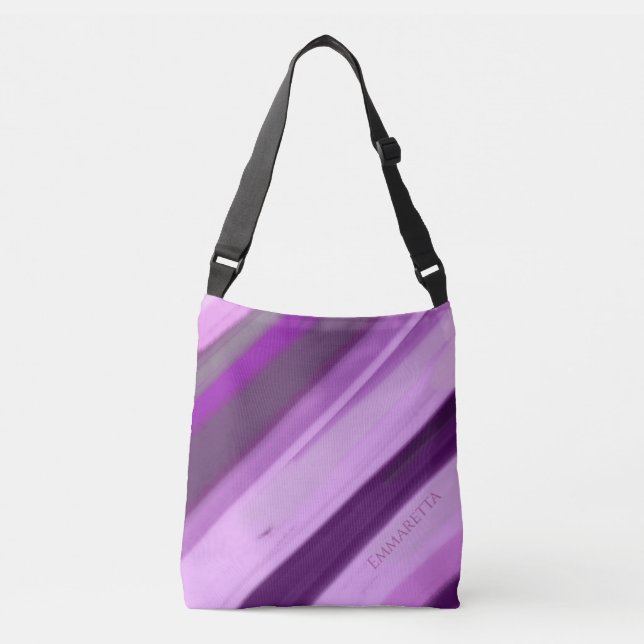 Purple Lavender Stripes  Crossbody Bag (Front)