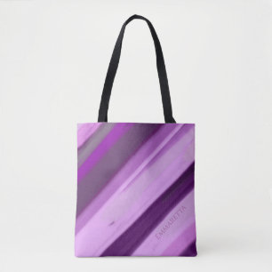 Purple Lavender Stripes Tote Bag