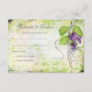 Purple Lavender Sweet Peas RSVP Card