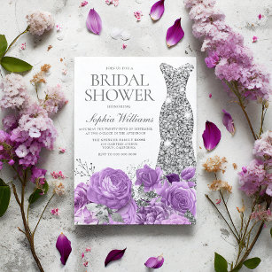 Purple Lavender & Violet Bridal Shower Invitation