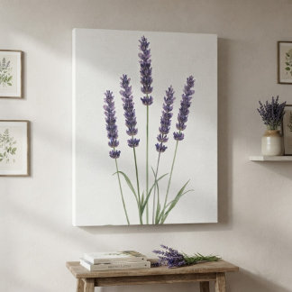 Purple Lavender Watercolor Botanical Print
