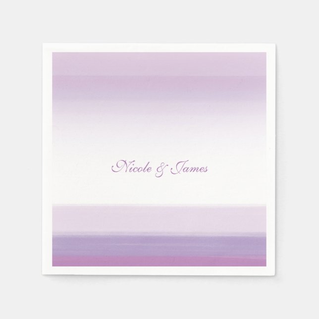 Purple Lavender Watercolor Elegant Wedding Napkins (Front)