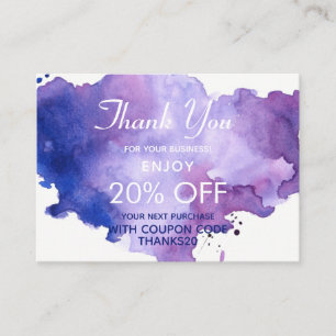 Purple Lavender Watercolors Thank You Discount