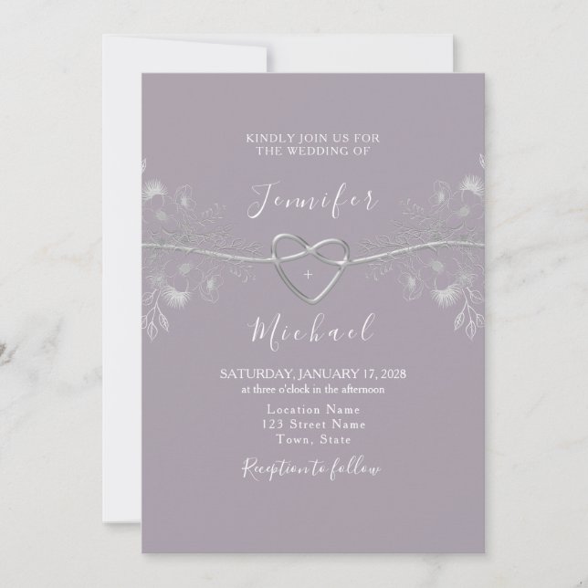Purple Lavender Wedding Invitation (Front)