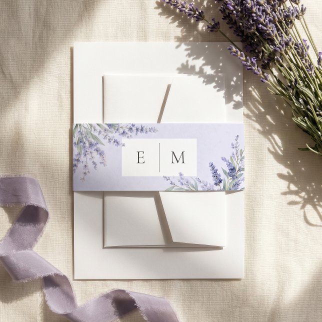 Purple Lavender Wedding Invitation Belly Band (Creator Uploaded)