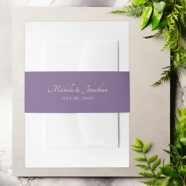 Purple Lavender Wedding Invitation Belly Band (Purple Lavender Wedding Invitation Belly Band)