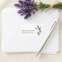 Purple Lavender Wedding Return Address