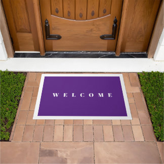 purple lavender welcome  doormat