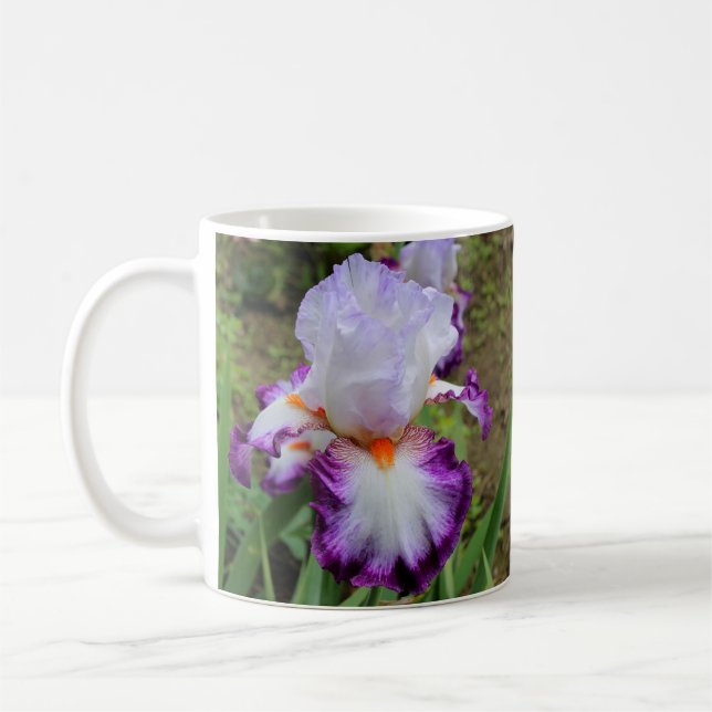 Purple, Lavender & White Iris Mug (Left)