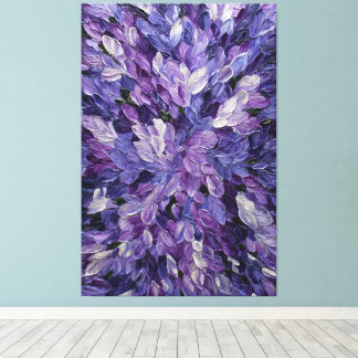 Purple Lavender White Petal Cluster Abstract Wall  Canvas Print