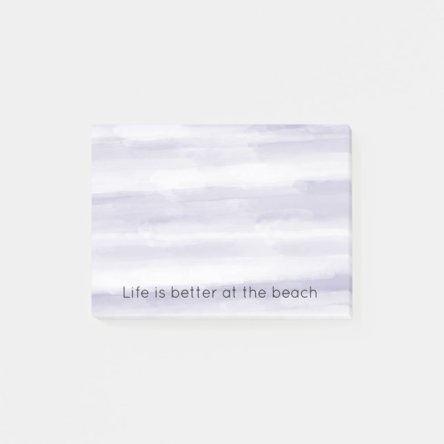 Purple Lavender White Stripes Post-it Notes (Front)