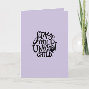Purple Lavender Wild Unicorn Birthday Card