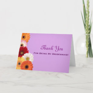 Purple Lavender With colourful Daisy Thank You Card