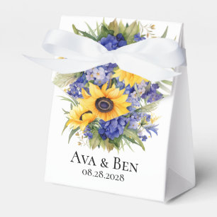 Purple Lavender with Sunflowers Wedding Favour Box