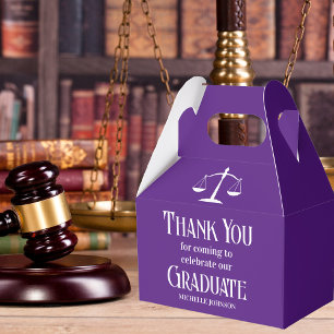 Purple Law School Custom Graduation Party Favour Box
