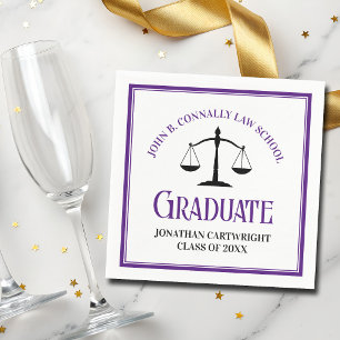 Purple Law School Graduation Party Personalized Napkin