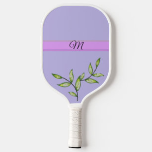 Purple Leaf Monogram Pickleball Paddle